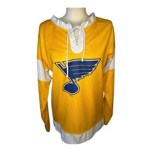 St Louis Blues Yellow V Neck String Long Sleeve Tarasenko 91 NHL Hockey Shirt L